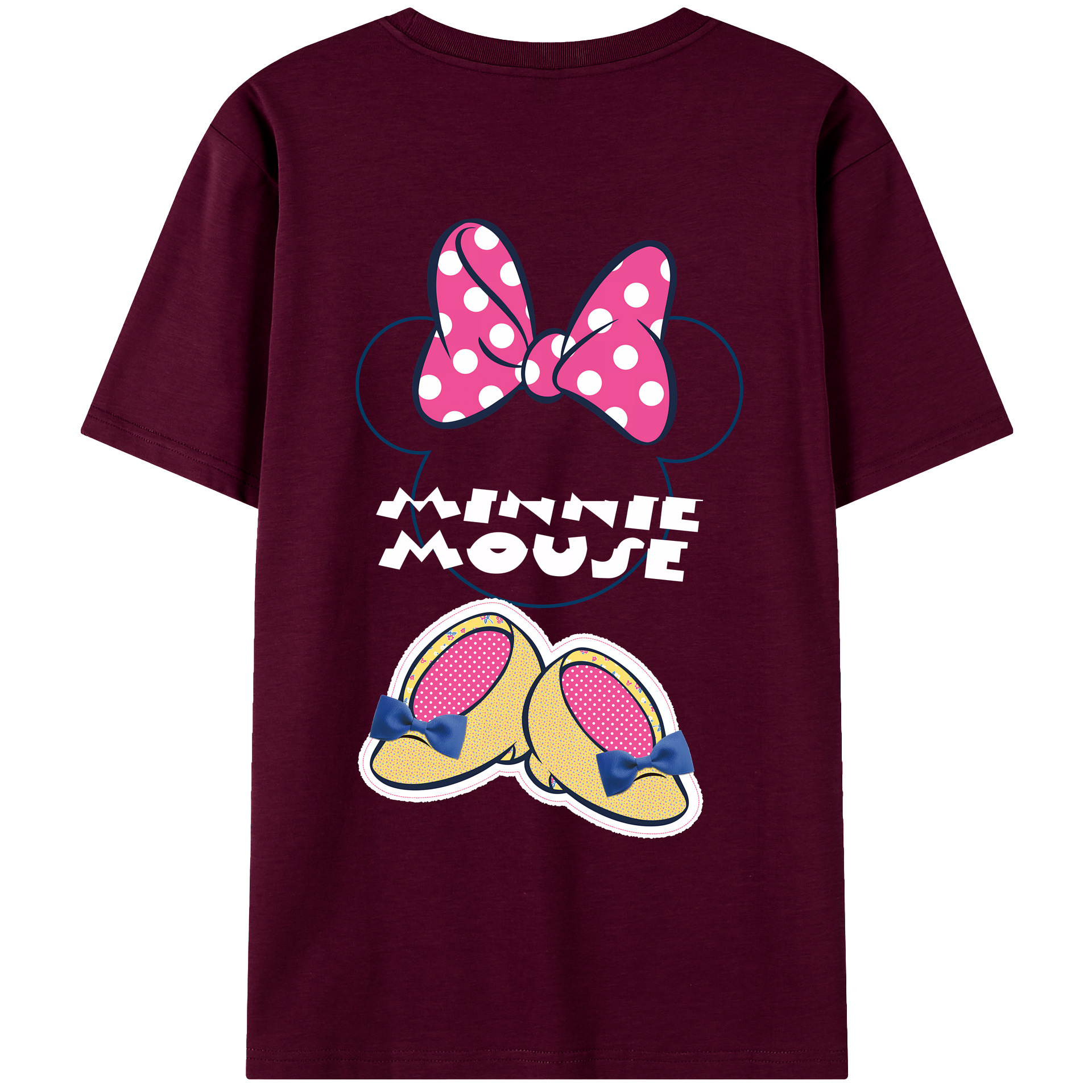 （画像用） ミッキーマウス Mickey Mouse レディース半袖Tシャツ(バックプリント)